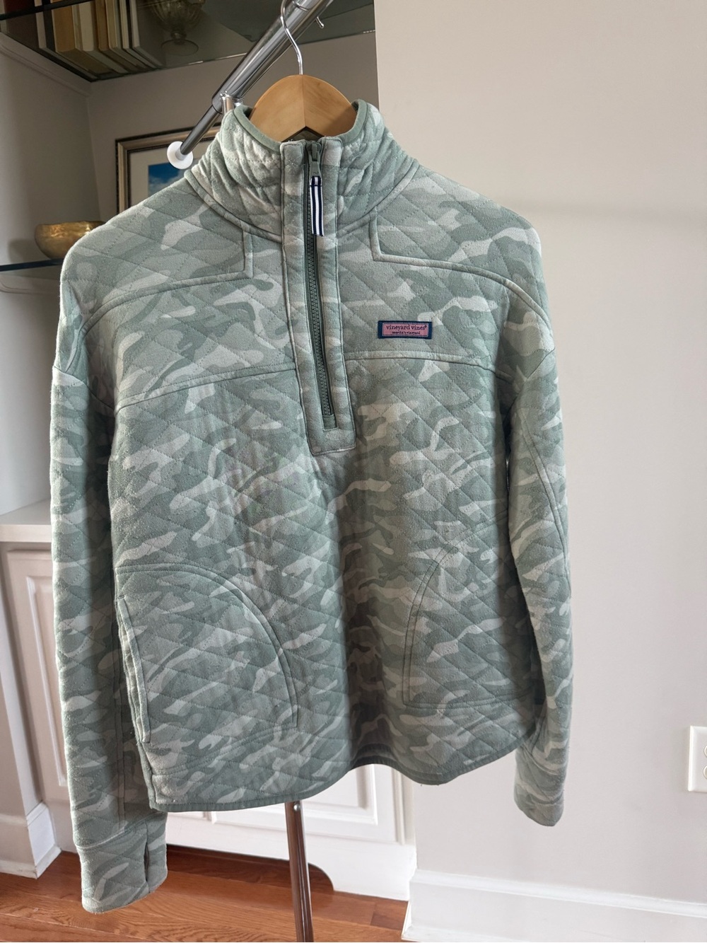 Vineyard Vines Women's Mint Green Quilted Pullover Jacket